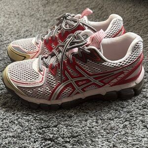 ASICS Red and White Running Shoes